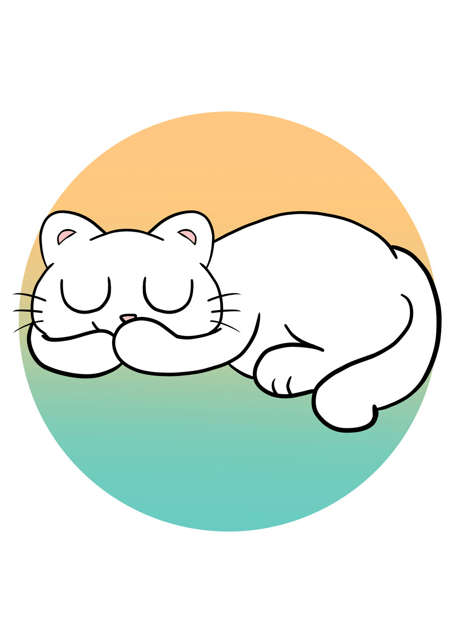 Sticker Kawaii Cat Sleep