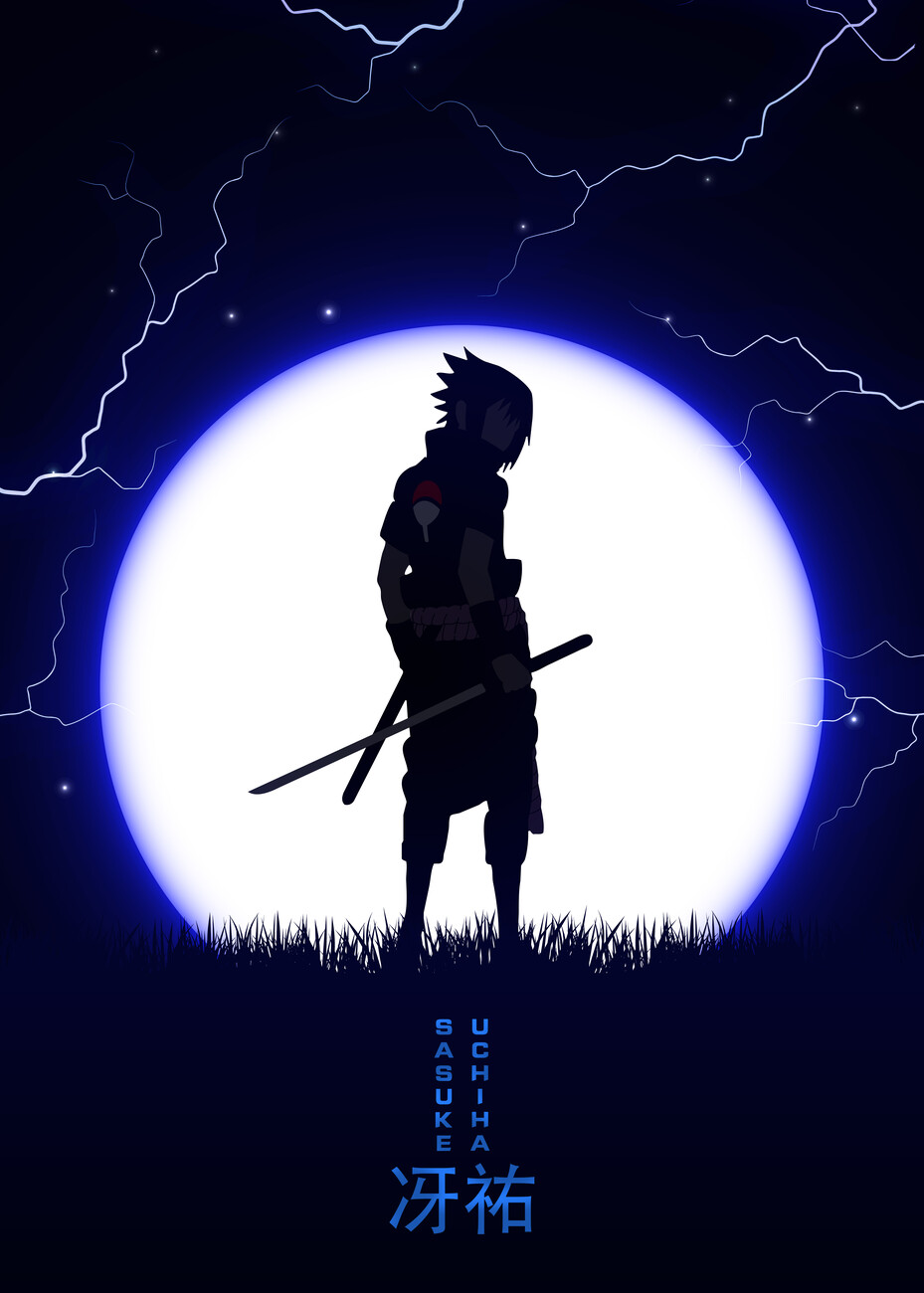 Wall Art Print Sasuke Moon, Gifts & Merchandise