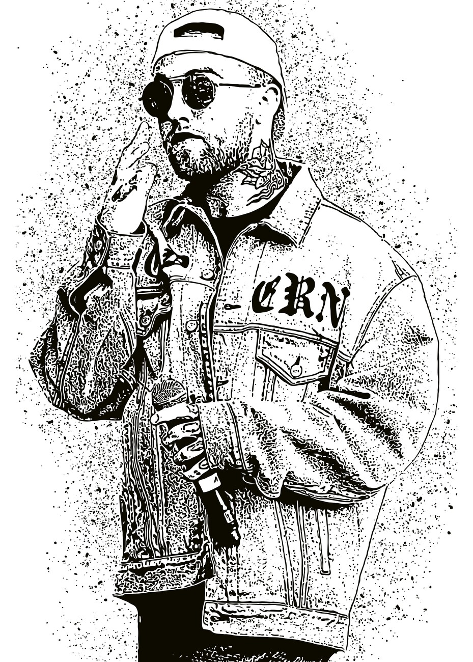 Poster Eminem - b&w, Wall Art, Gifts & Merchandise