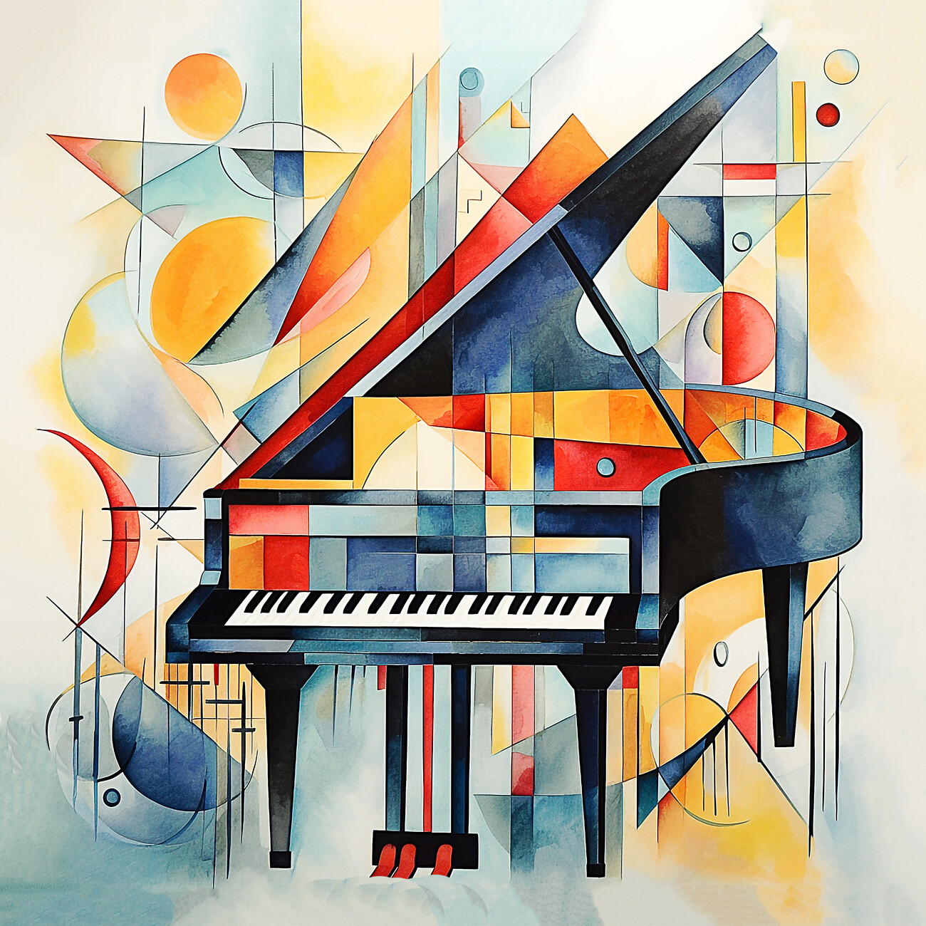 Sticker mural musique de piano