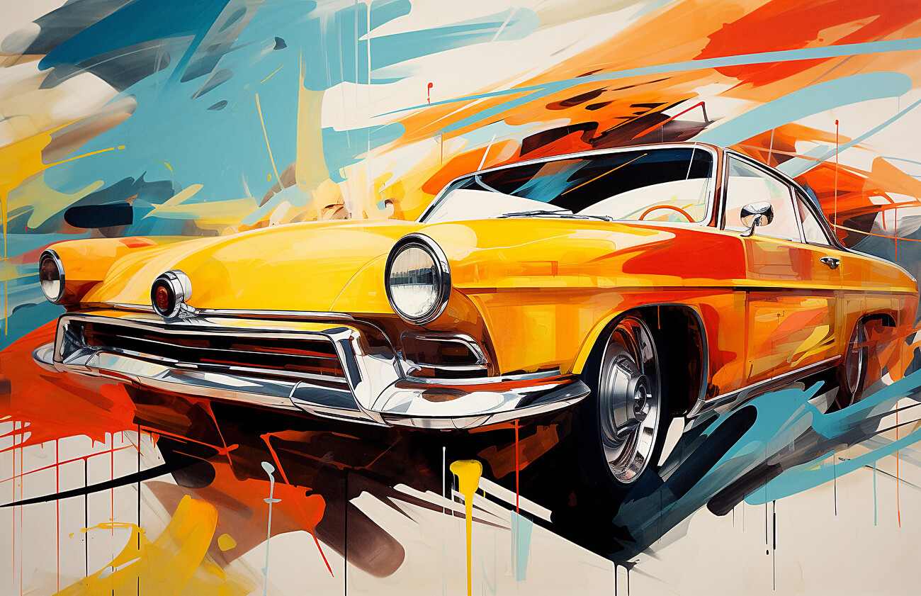 my summer car' Poster, picture, metal print, paint by Retro Nice