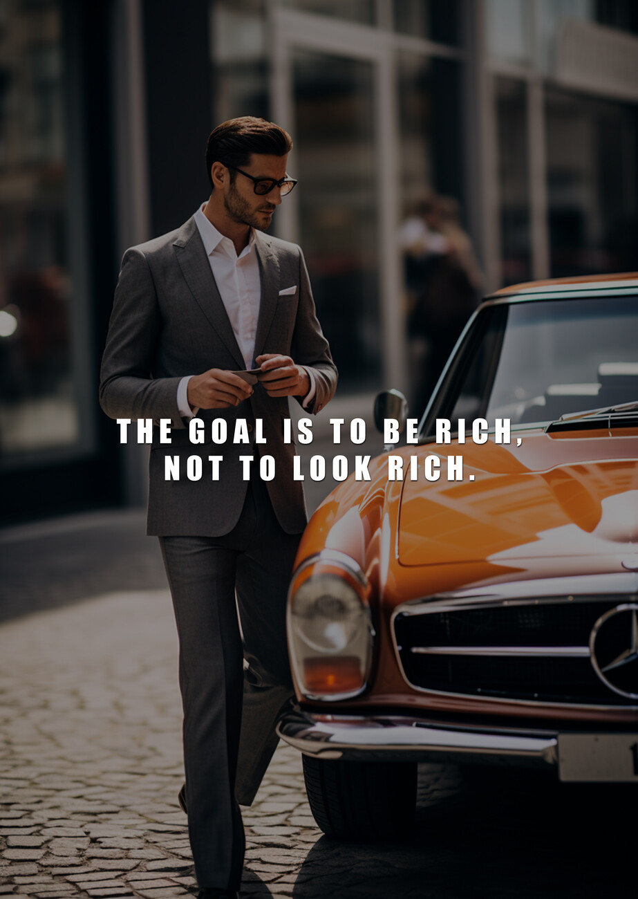 Wall Art Print Motivation - the goal is to be rich, not to look rich |  Gifts & Merchandise