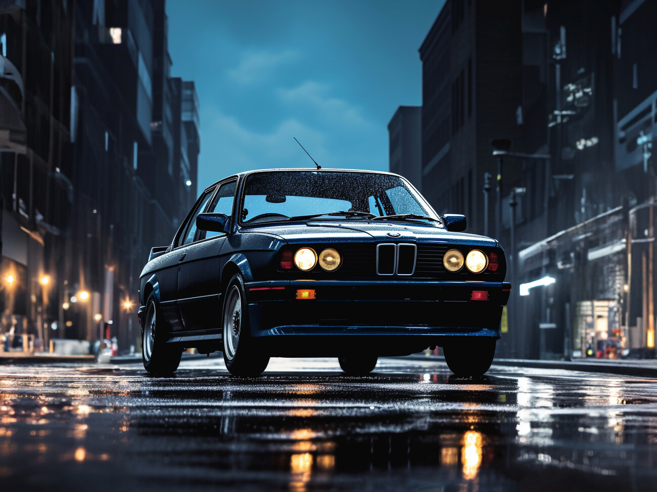 Black BMW e30, M3, 4K Poster