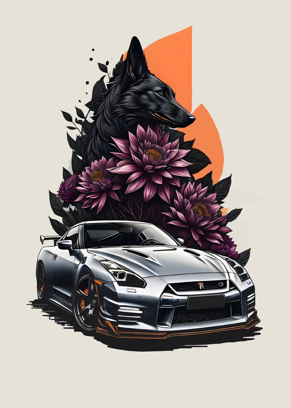 Wall sticker Nissan GTR art