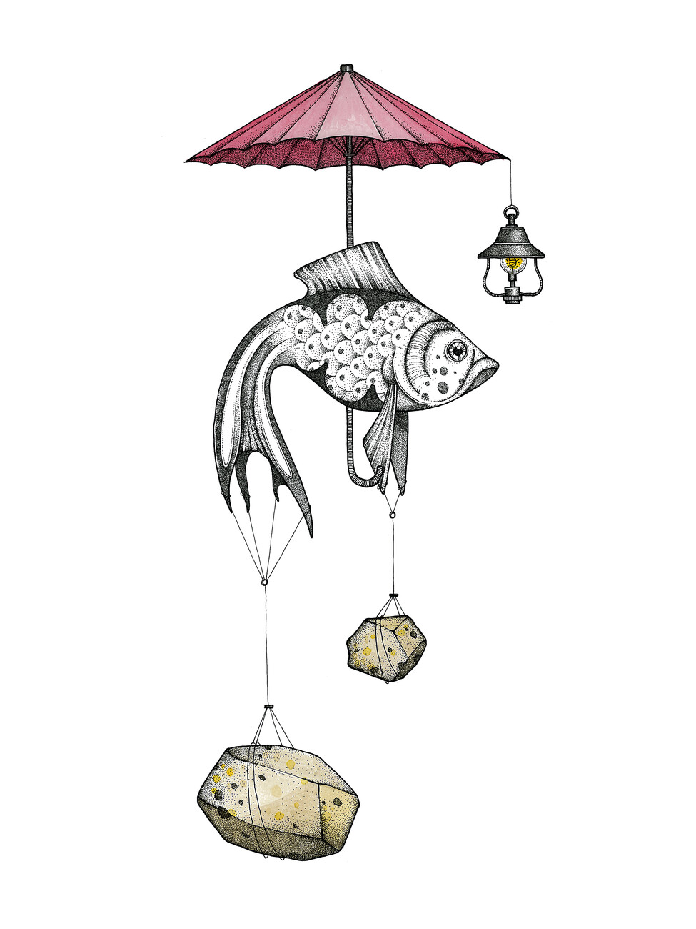 Wall Art Print, Umbrella Fish