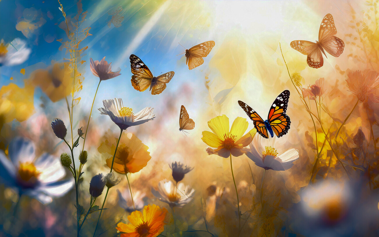 Color in Velvet Poster 16x20 Butterfly Meadow