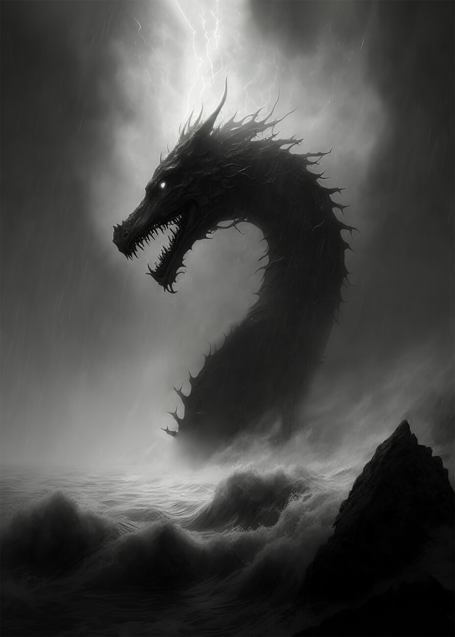 Black Dragon at Beach - commandez votre impression sur toile en