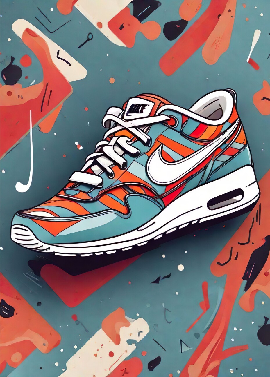 Affiche illustration sneakers nike air max 1/poster