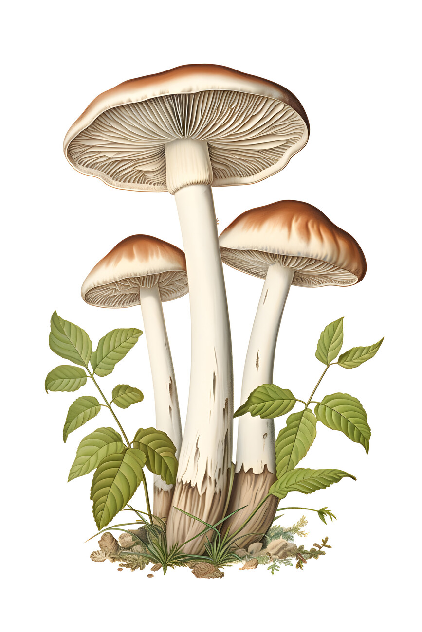Illustration Button- Portobello Mushroom