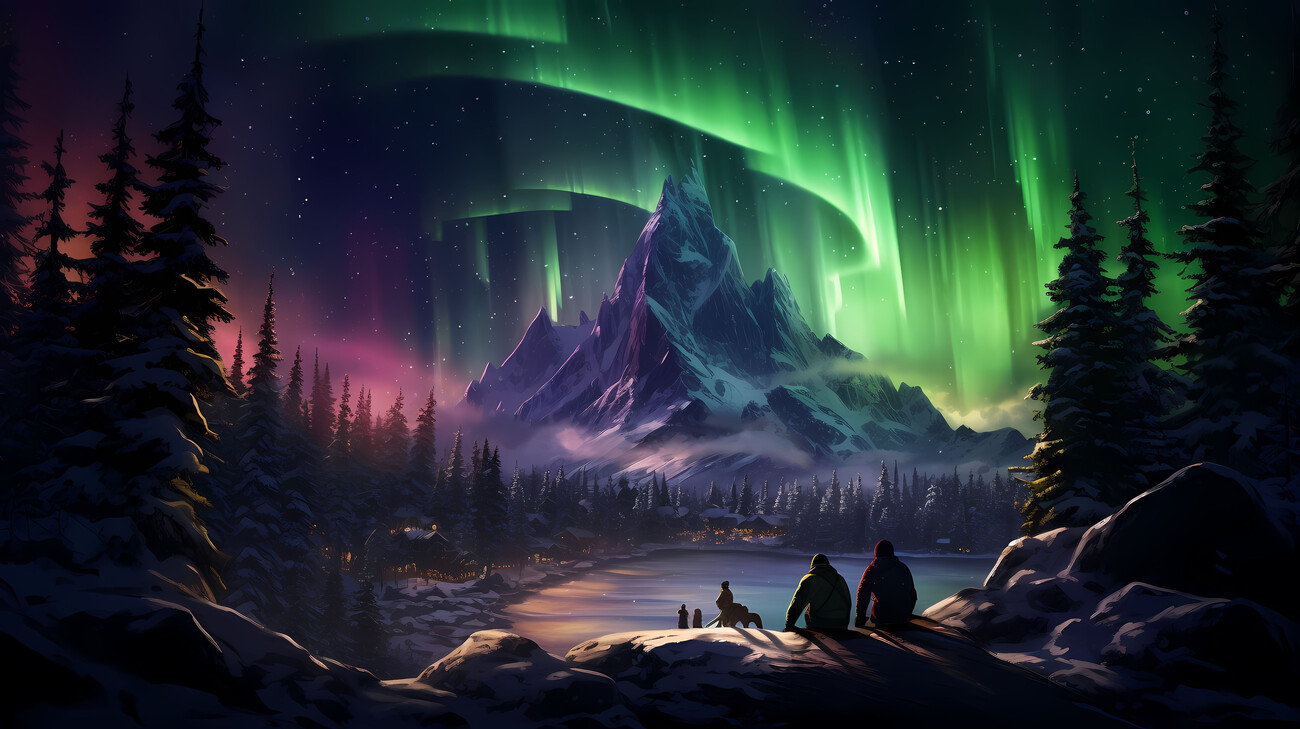 Wall Art Print, Northern lights - aurora borealis