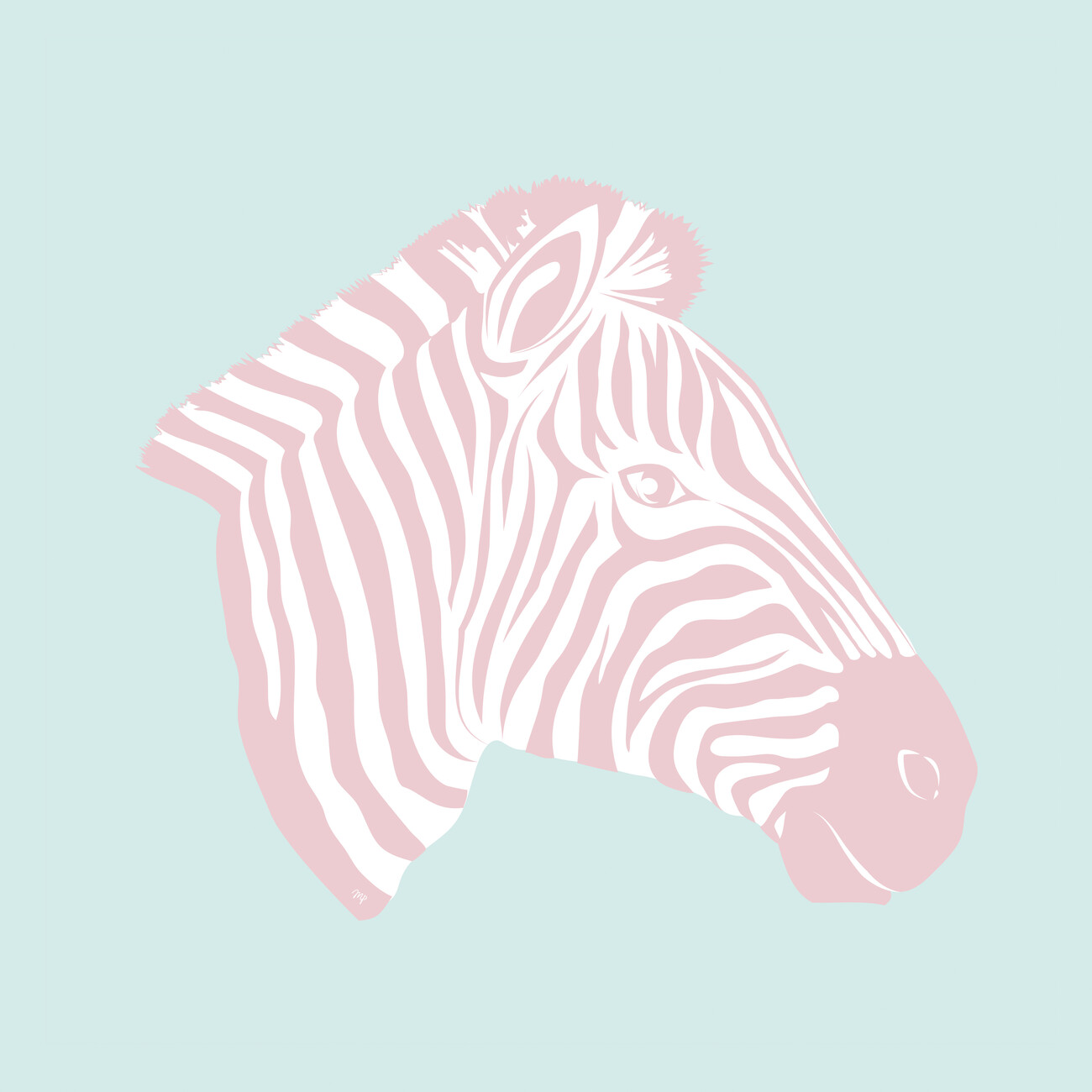 Illustration Sweet pink Zebra
