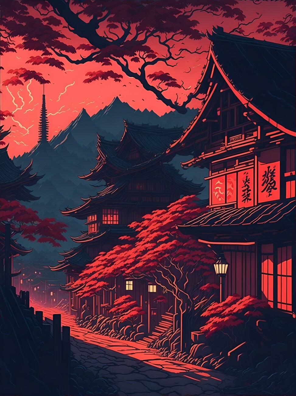 Wall Art Print | Japan sunset landscape | Abposters.com