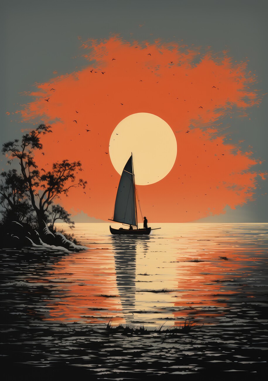 Wall Art Print | Segelboot Meer Poster Maritim | Europosters