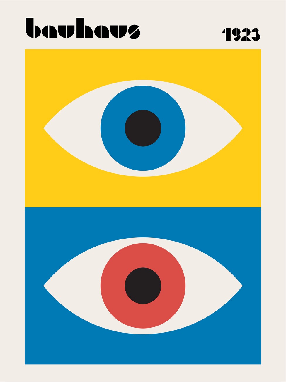 Ilustrace Bauhaus Eyes Abstract, Retrodrome, (30 x 40 cm)