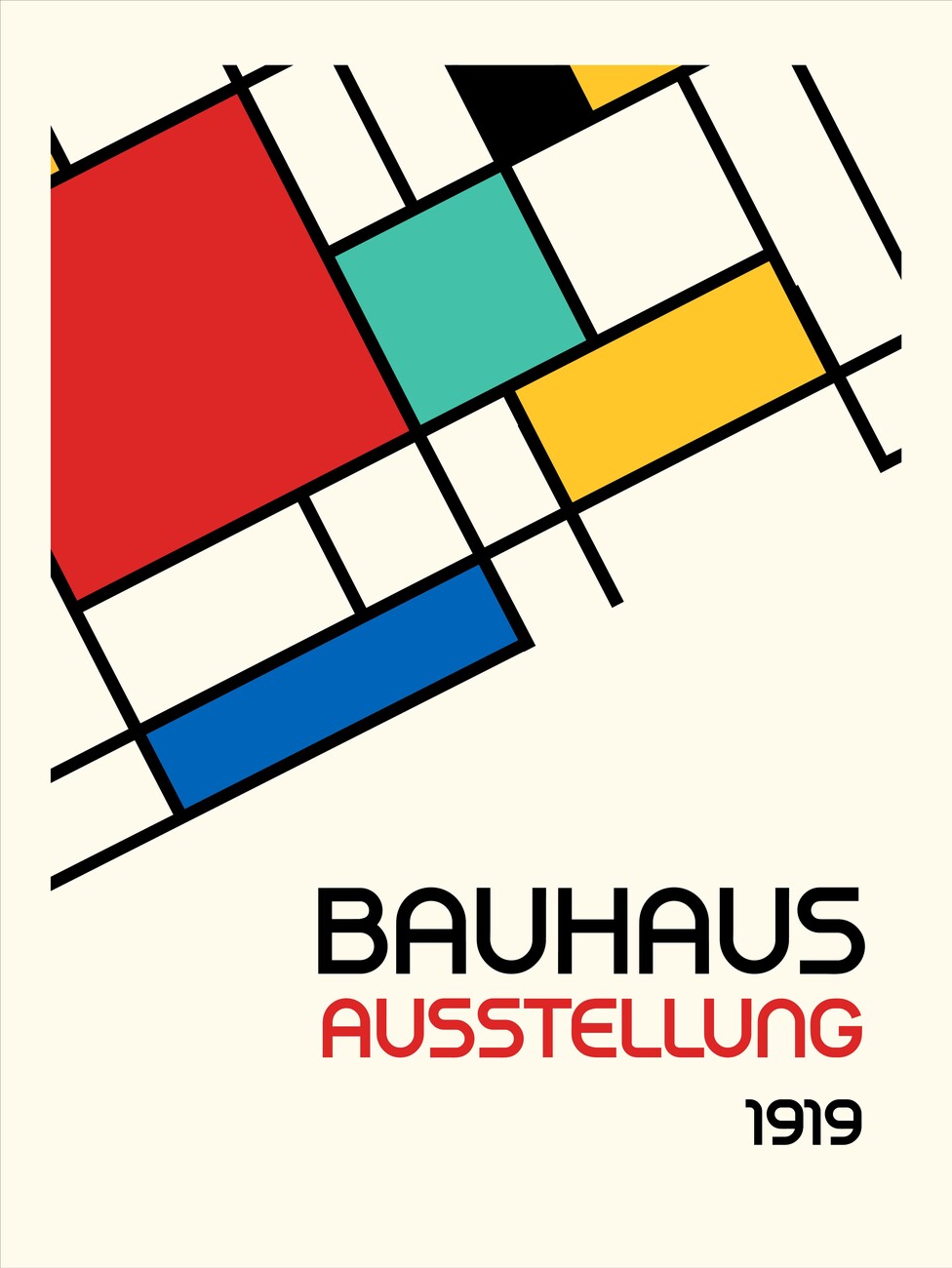 Wall Art Print, Bauhaus Geometric Design Retro