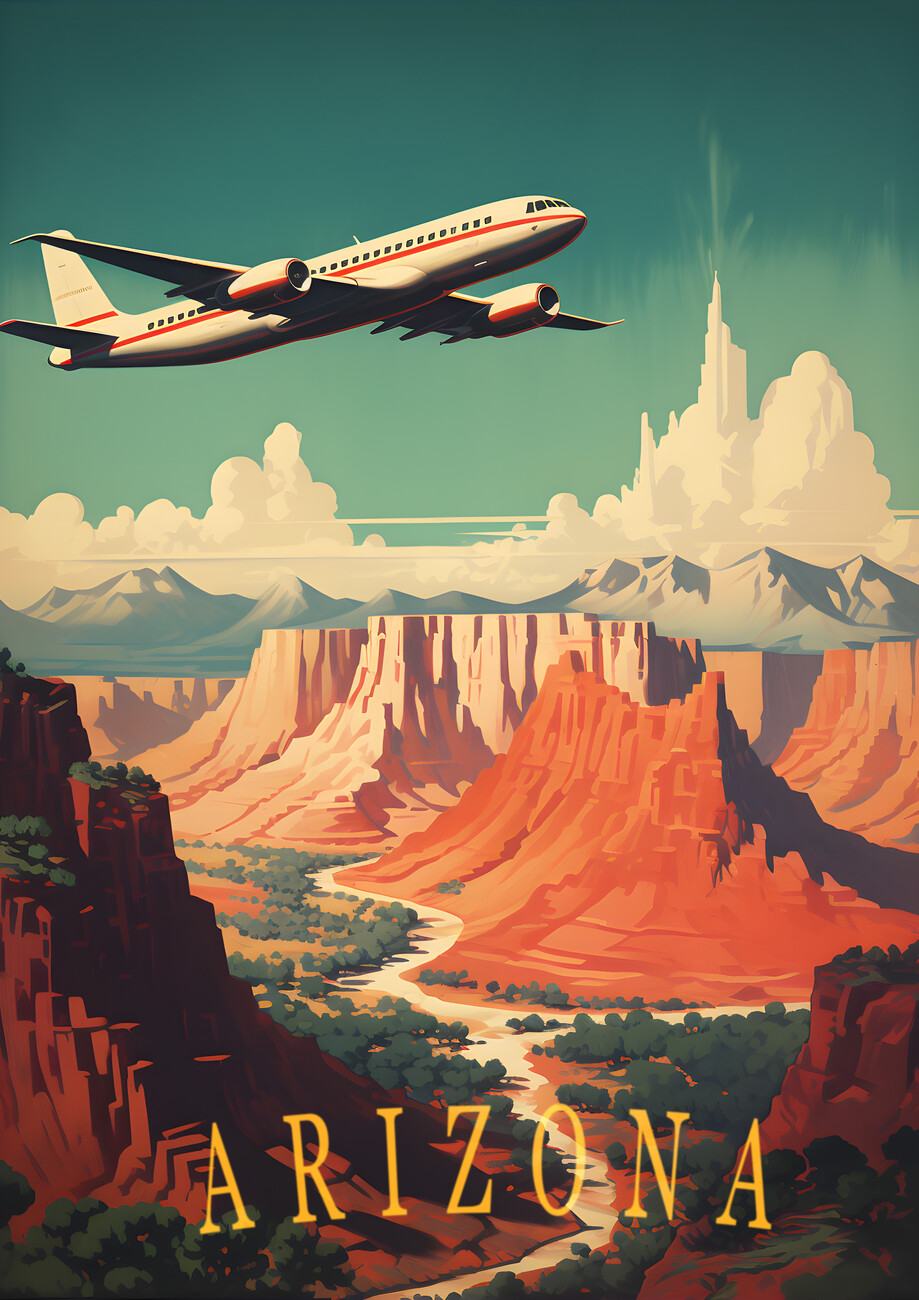 Wall Art Print ARIZONA Vintage USA Poster, Retro Postcard Europosters