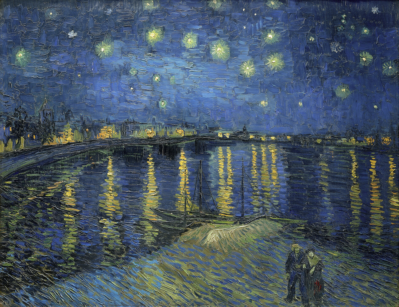 Vincent van Gogh - Obrazová reprodukce Starry Night over the Rhone, 1888, (40 x 30 cm)