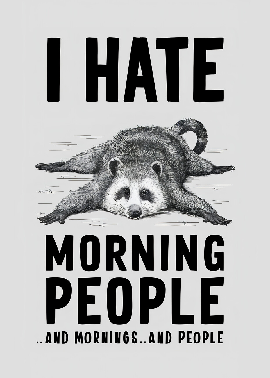 Ilustrace I Hate Morning People, Andreas Magnusson, (30 x 40 cm)