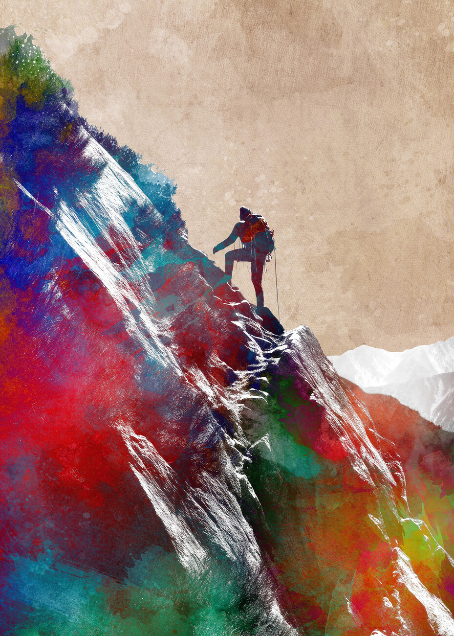 Ilustrace Mountaineer sport art 1, Justyna Jaszke, (30 x 40 cm)