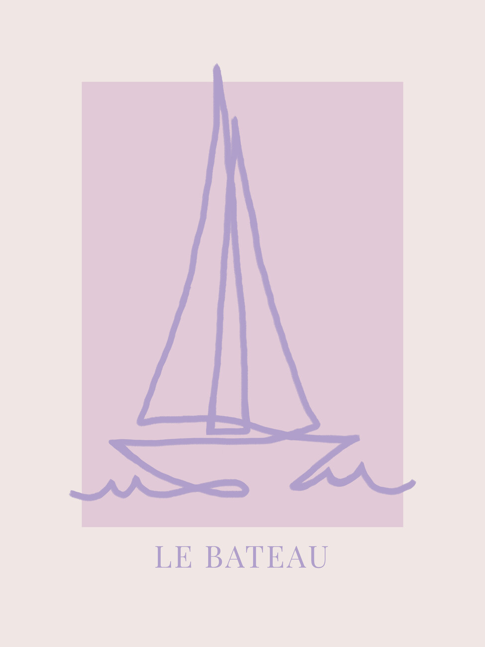 Ilustrace Le Bateau Purple, Rose Caroline Grantz, (30 x 40 cm)