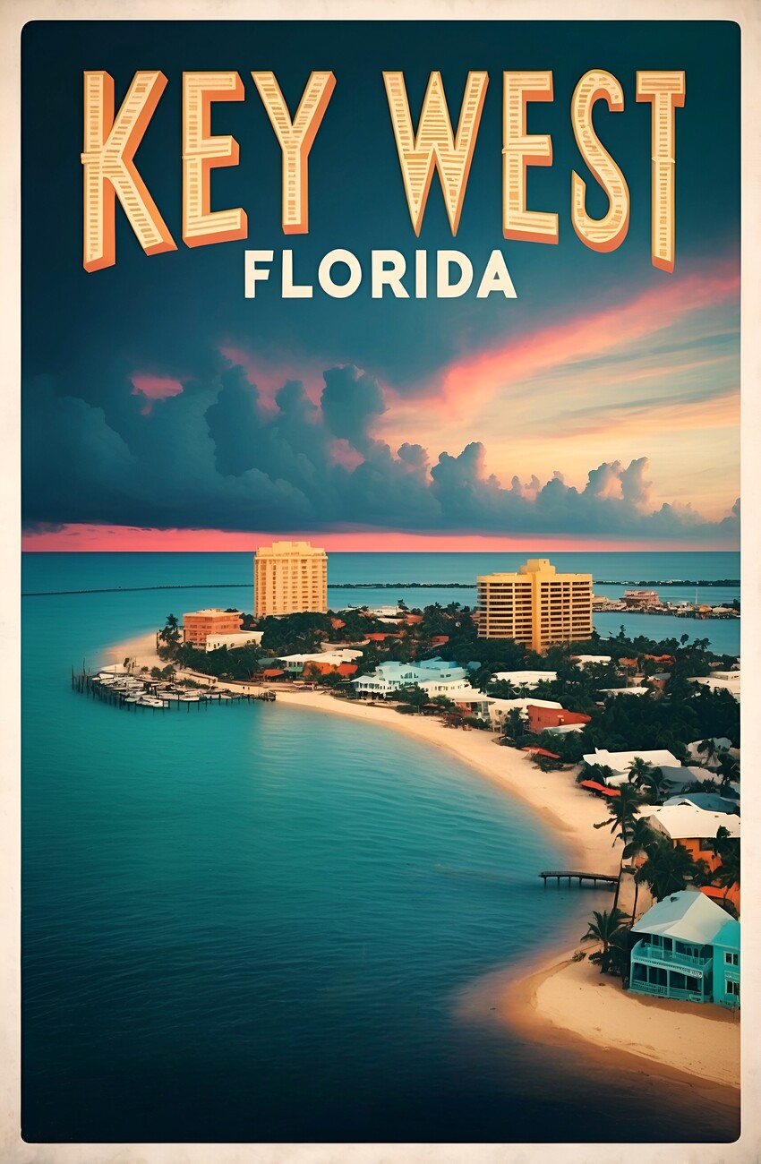 Vintage Key West Florida Beach T-Shirt Vintage Key West Florida Beach T-Shirt