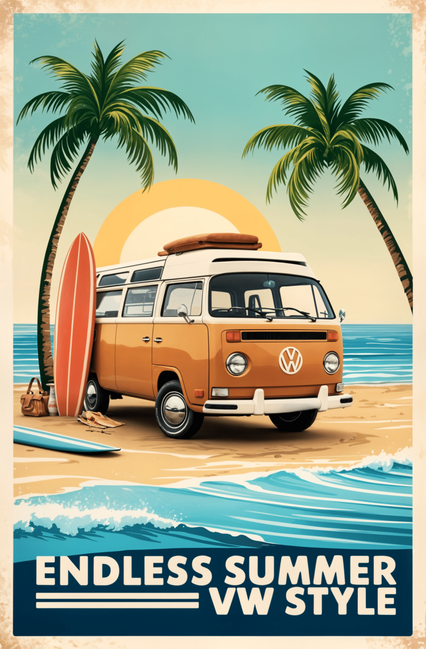 Endless Summer Van Surf Vintage Tee Endless Summer Van Surf Vintage Tee