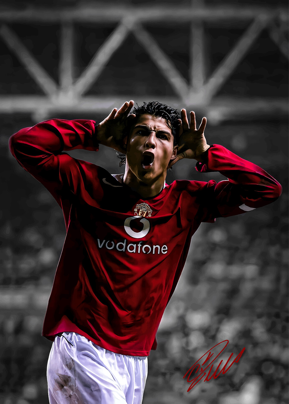 T-shirt Bestsellers Cristiano Ronaldo MU Goal Pose Trending Art