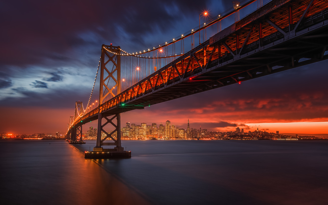 Umělecká fotografie Fire over San Francisco
