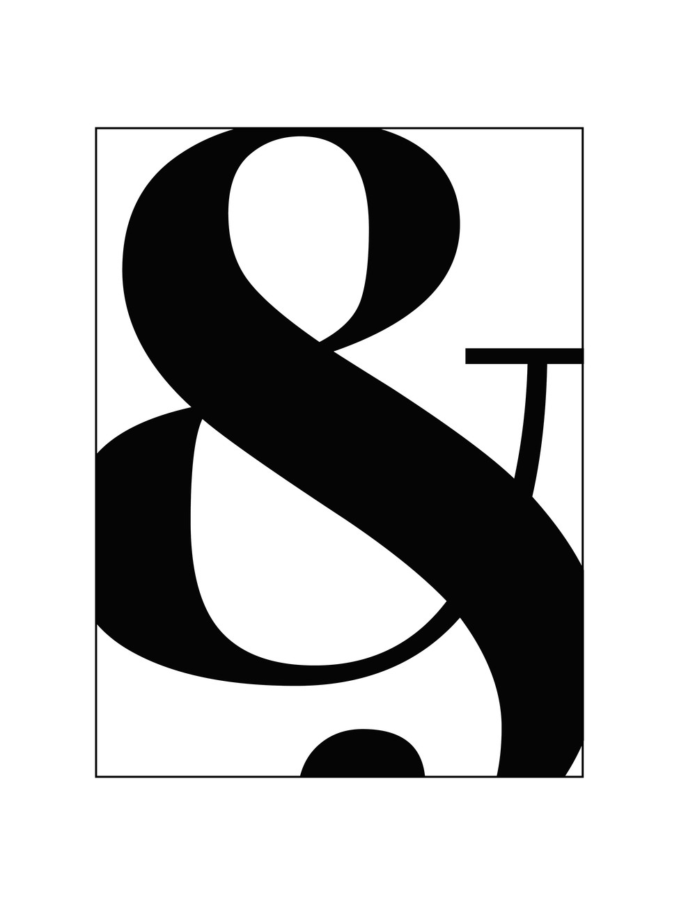 White Ampersand Symbol On Black Art Print