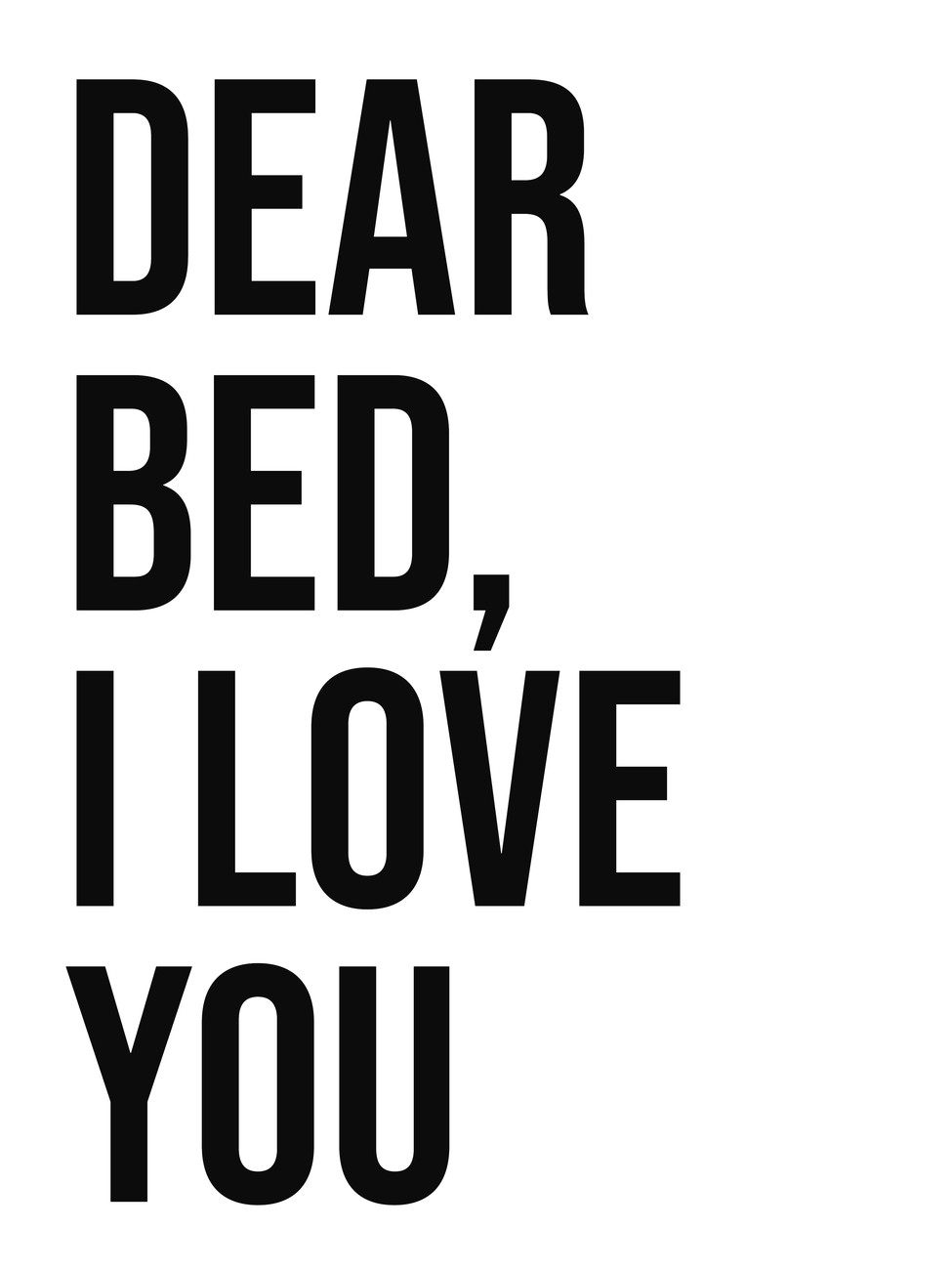 Samolepka Dear bed I love you
