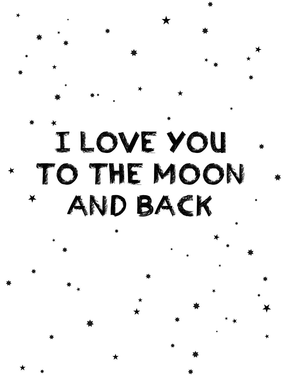 Wall Art Print | I love you to the moon and back, Finlay & Noa ...