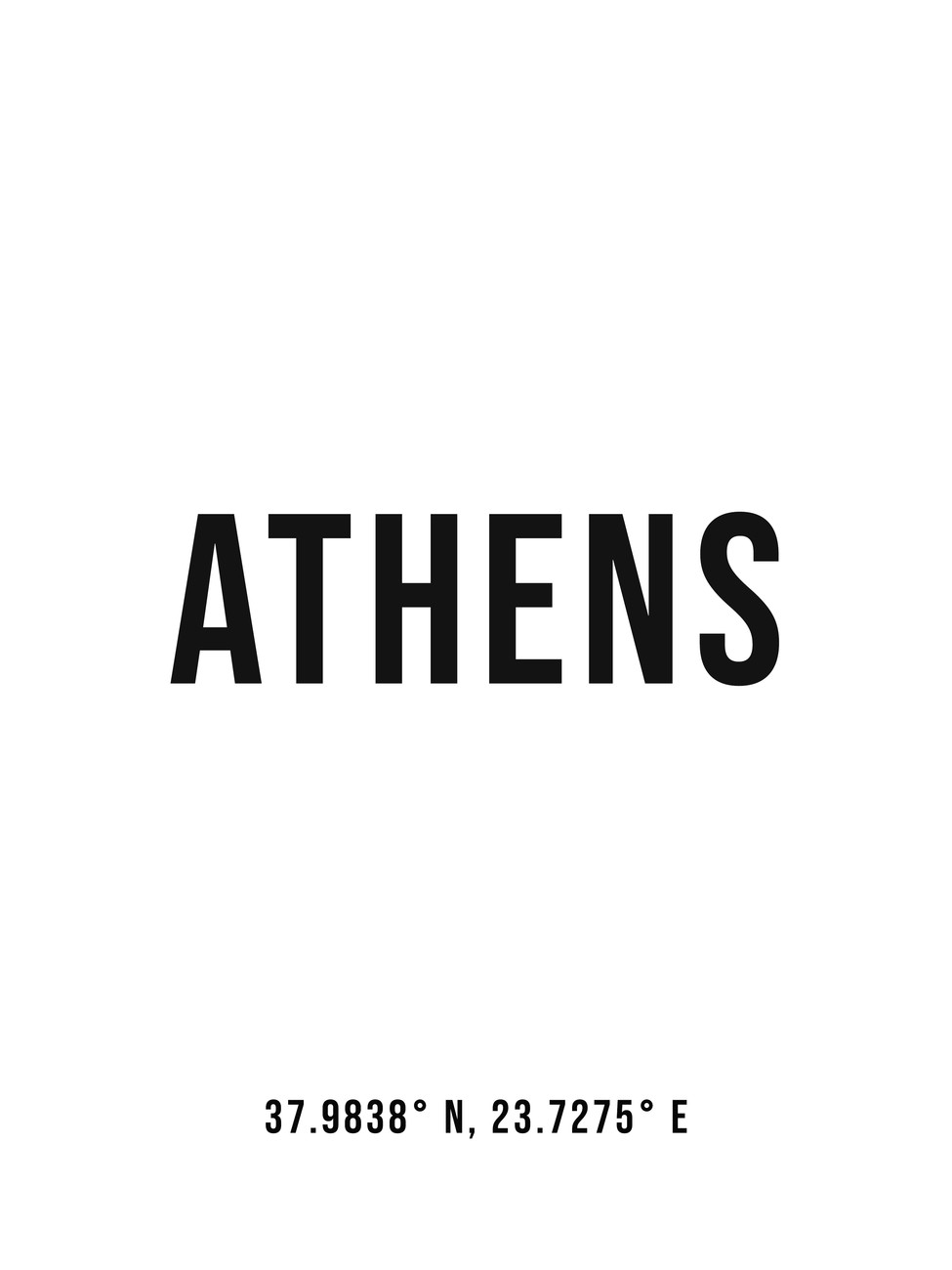 Illustration Athens simple coordinates