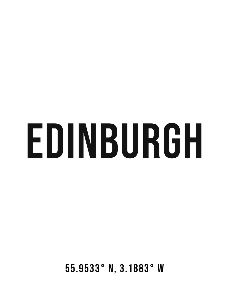 Illustration Edinburgh simple coordinates
