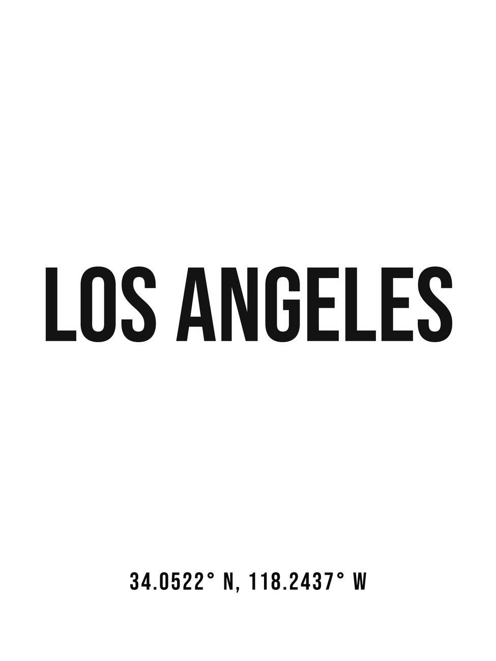 Illustration Los Angeles simple coordinates