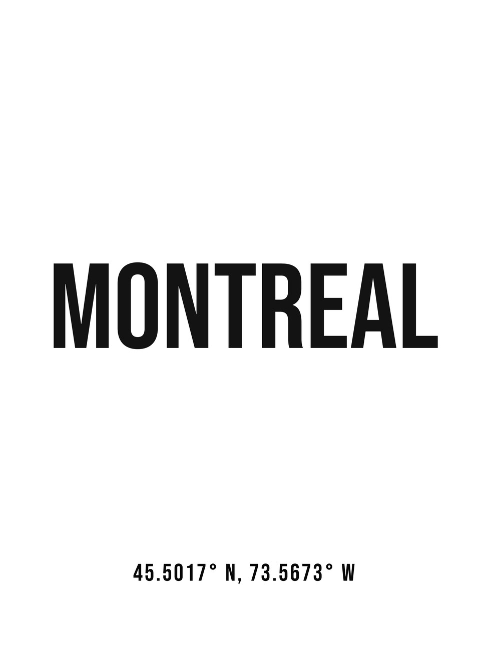 Illustration Montreal simple coordinates