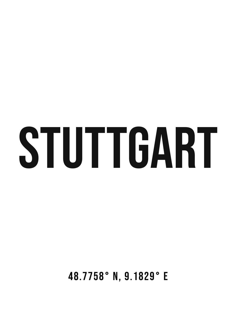 Illustration Stuttgart simple coordinates