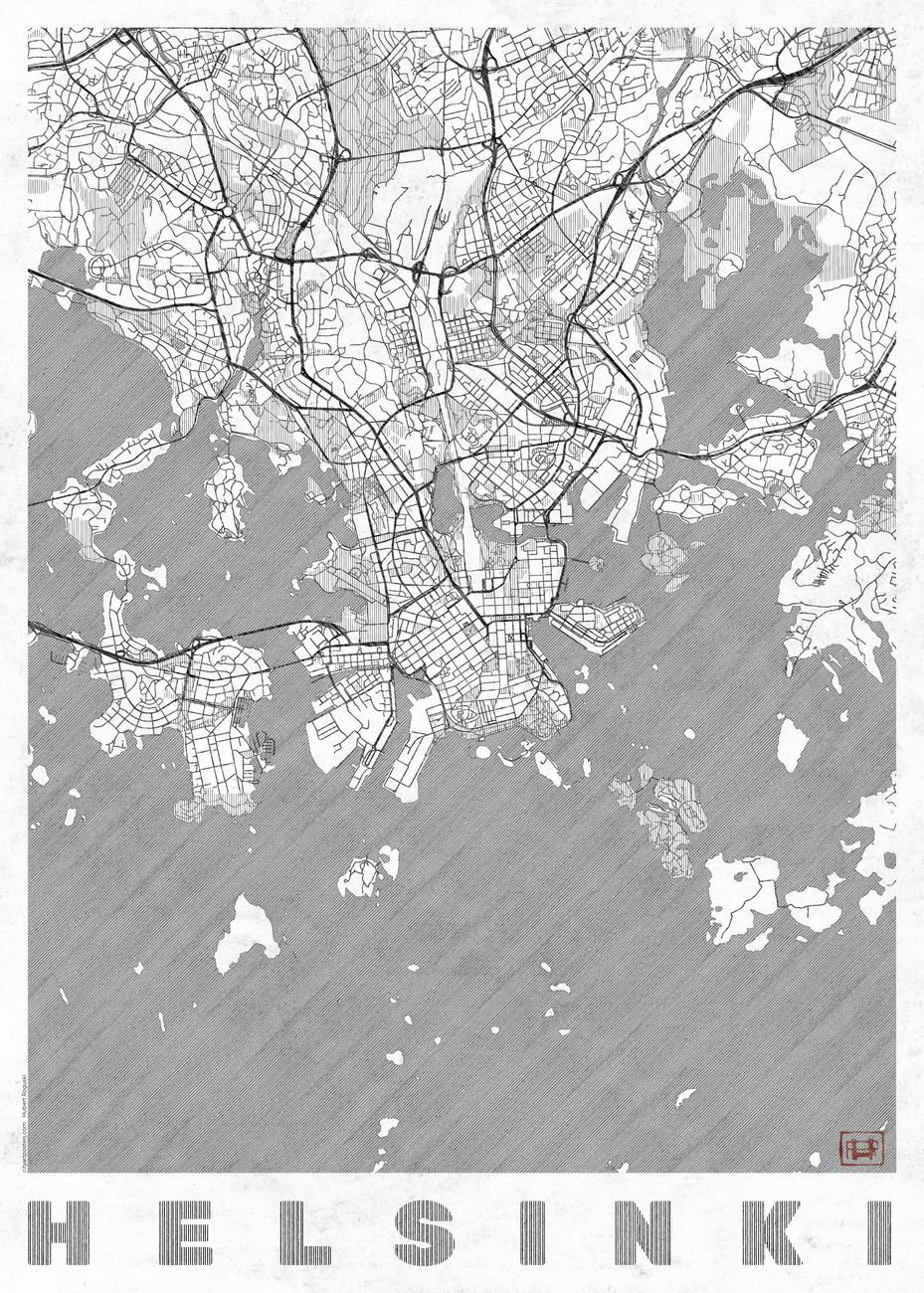 Map of Helsinki ǀ Maps of all cities and countries for your wall