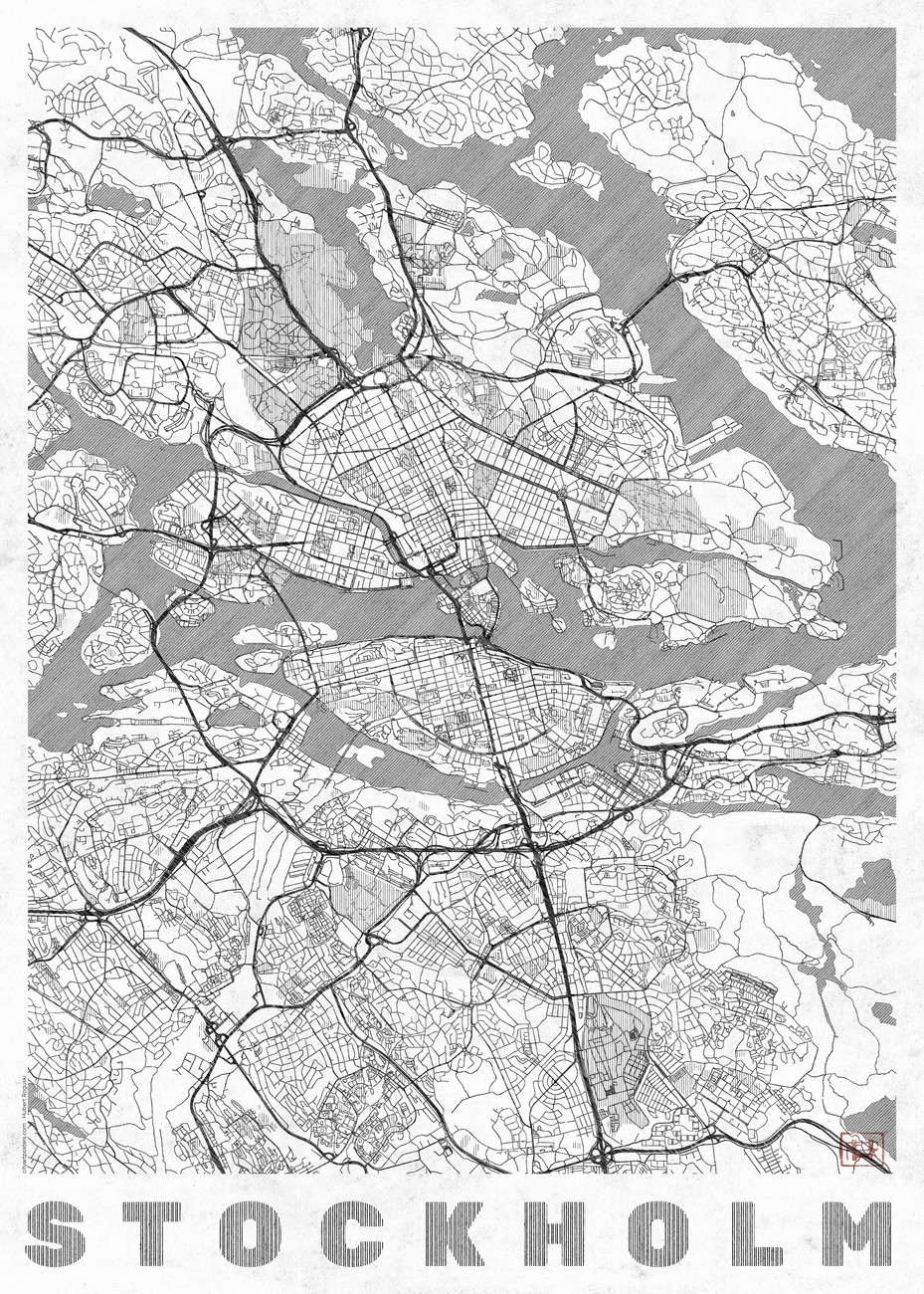 Map Of Stockholm ǀ Maps Of All Cities And Countries For Your Wall 