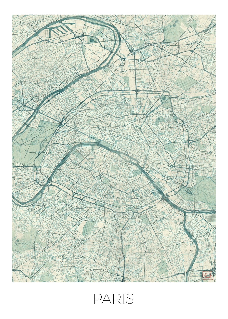 Stadtkarte von Paris ǀ Alle Stadtkarten und Landkarten zum Aufhängen