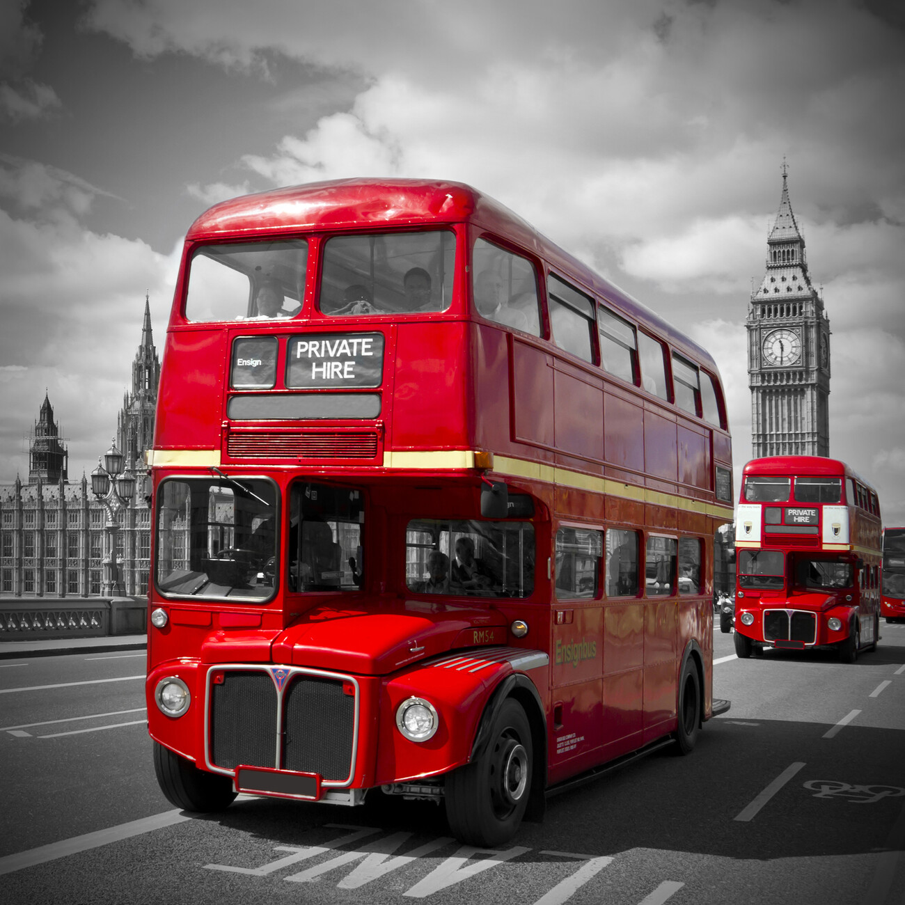 London Red Buses On Westminster Bridge Posters Kunstafdrukken