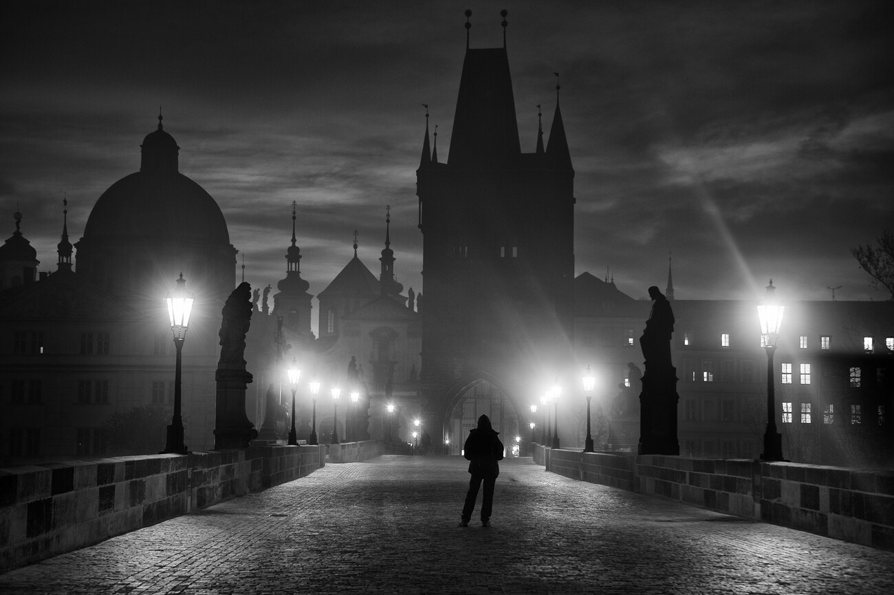 Samolepka Prague in Black & White