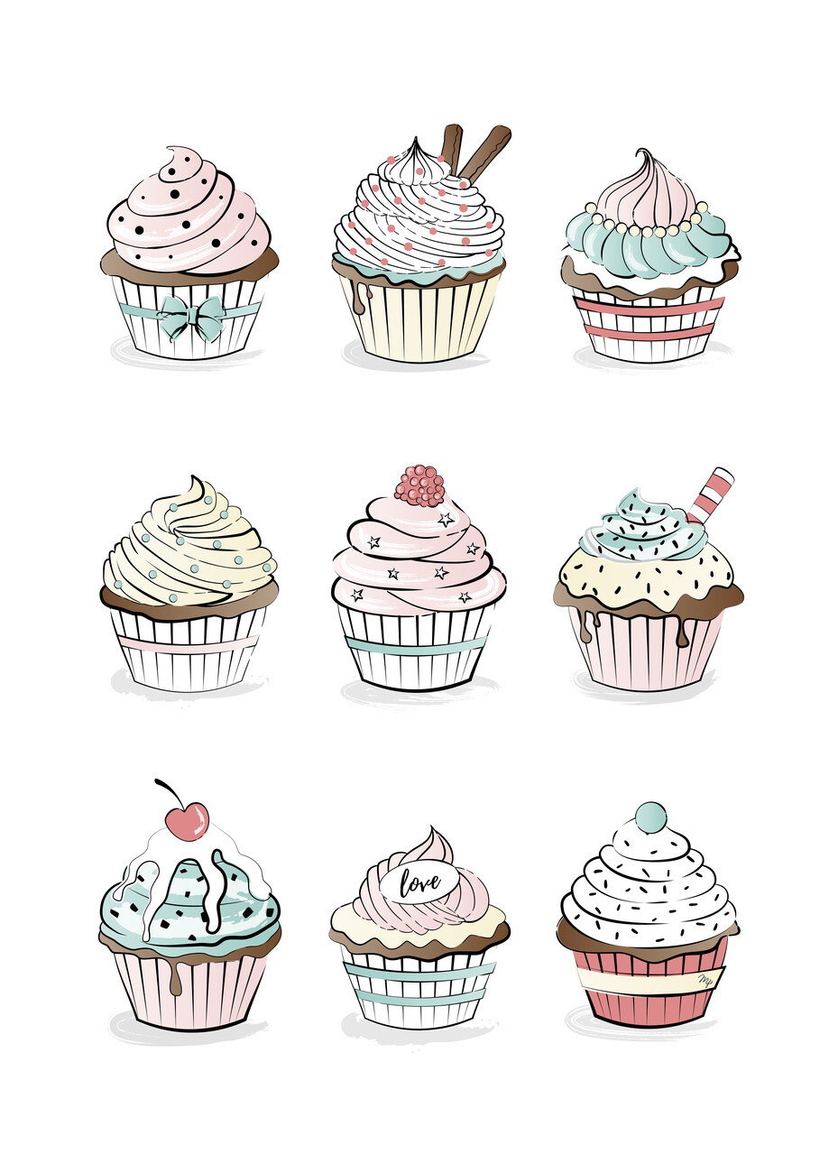 | Europosters Print Cupcakes | Art Wall