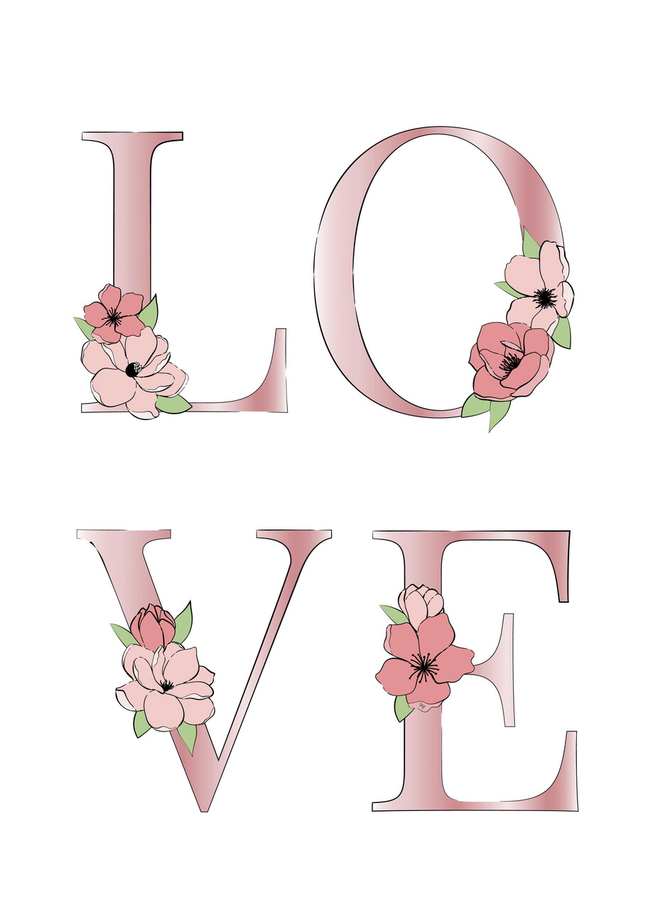 Illustration Pink love