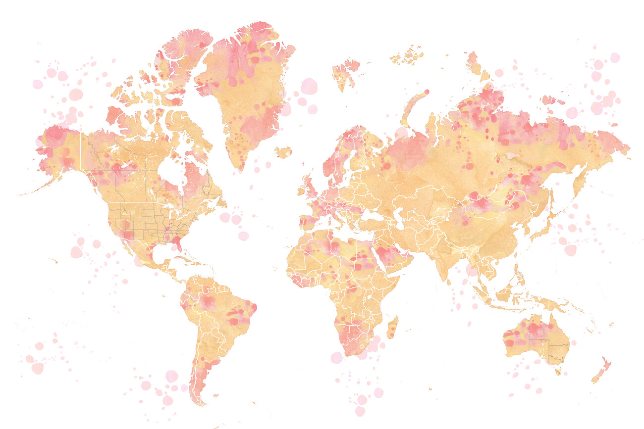 watercolor world map desktop wallpaper