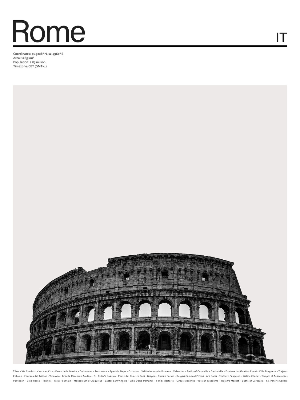 Ilustrace City Rome 1, Finlay & Noa, (30 x 40 cm)