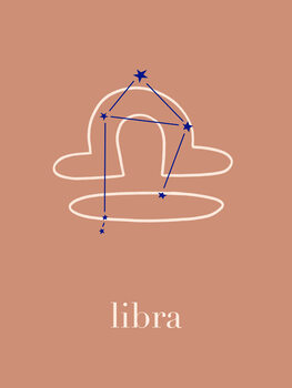 Εικονογράφηση Zodiac - Libra - Terracotta