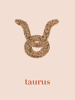 Ilustrácia Zodiac - Taurus - Floral Blush