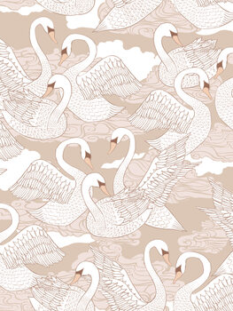 Fototapet Swans - Cotton
