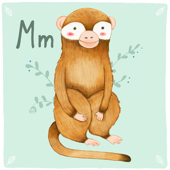 Ilustracija Alphabet - Monkey