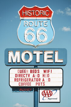 Print op canvas American West - Motel 66